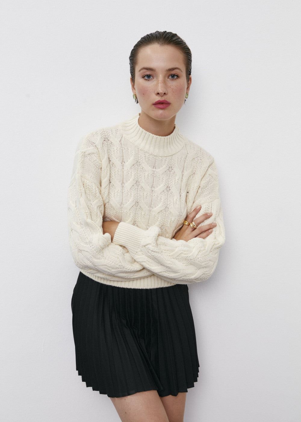 Crew Neck Crop Sweater