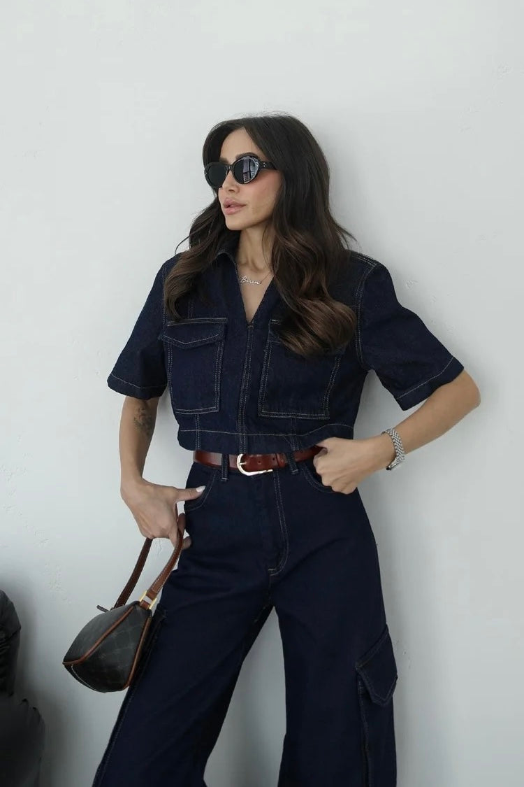 Cargo Pants Denim Set