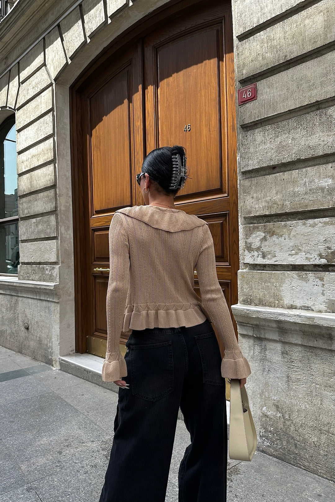 Ruffle Front Tie Cardigan