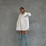 Poplin White Long Shirt