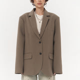 Double-Button Slit Back Blazer