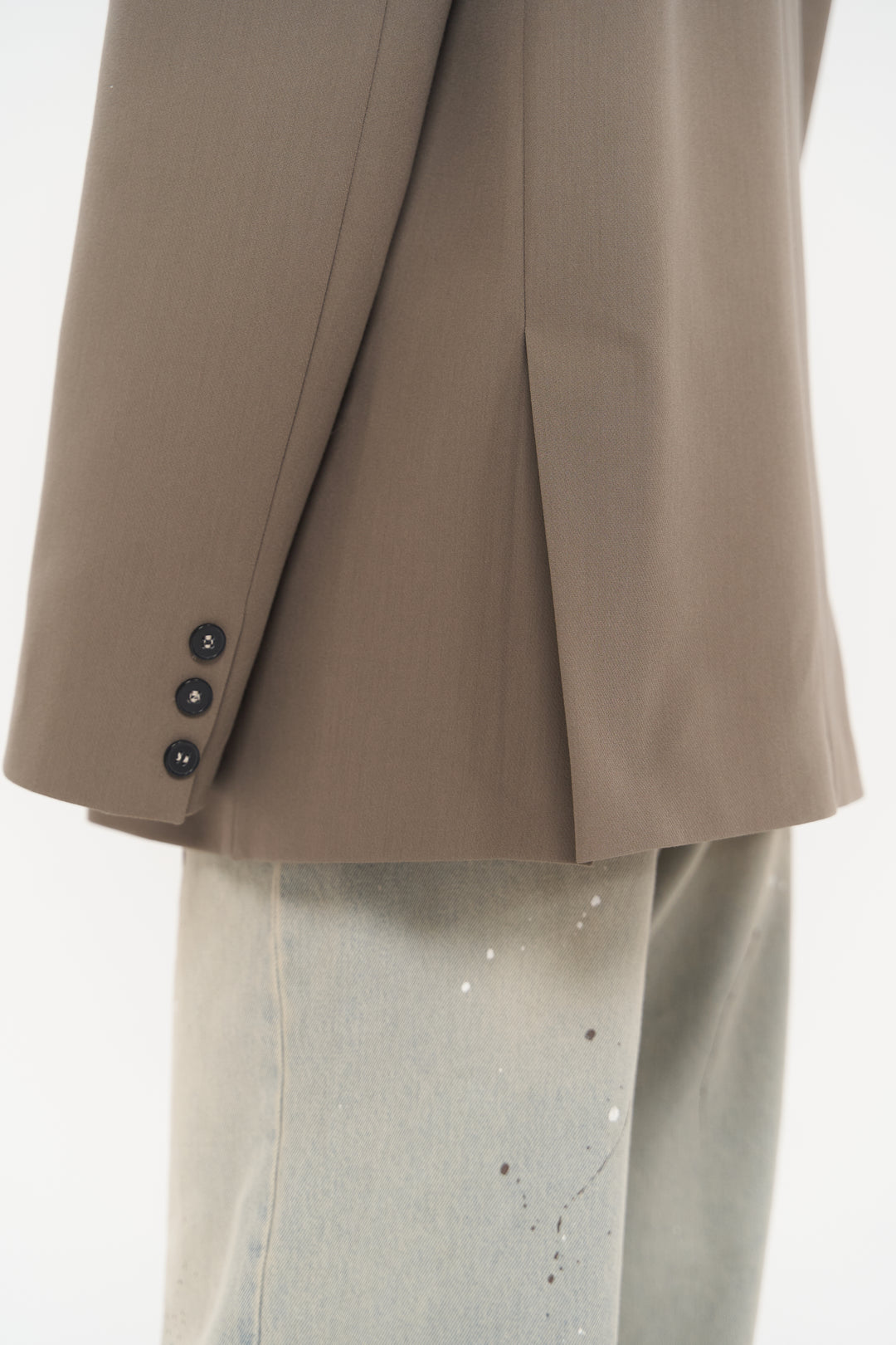 Double-Button Slit Back Blazer
