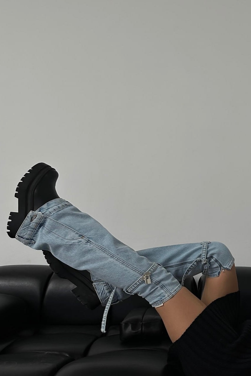Denim Ice Blue Leg Warmer
