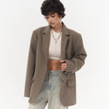 Double-Button Slit Back Blazer