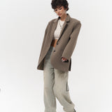 Double-Button Slit Back Blazer