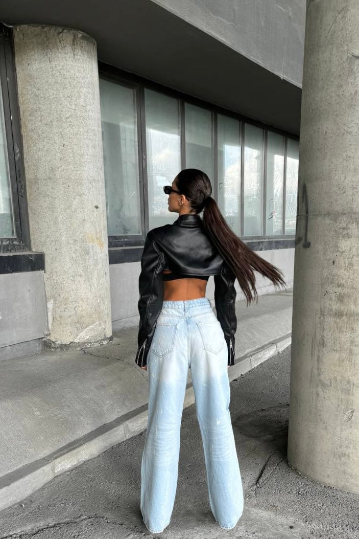 Distressed Wide Leg Jeans
