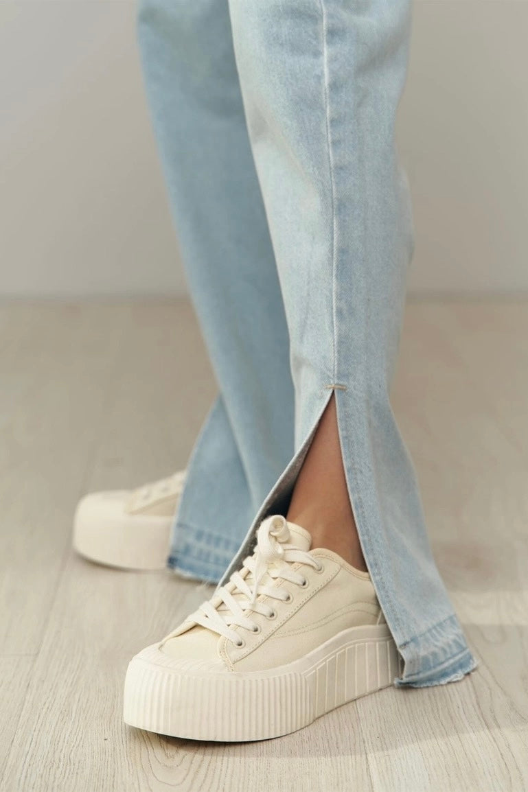 Folded Belt Denim Pants
