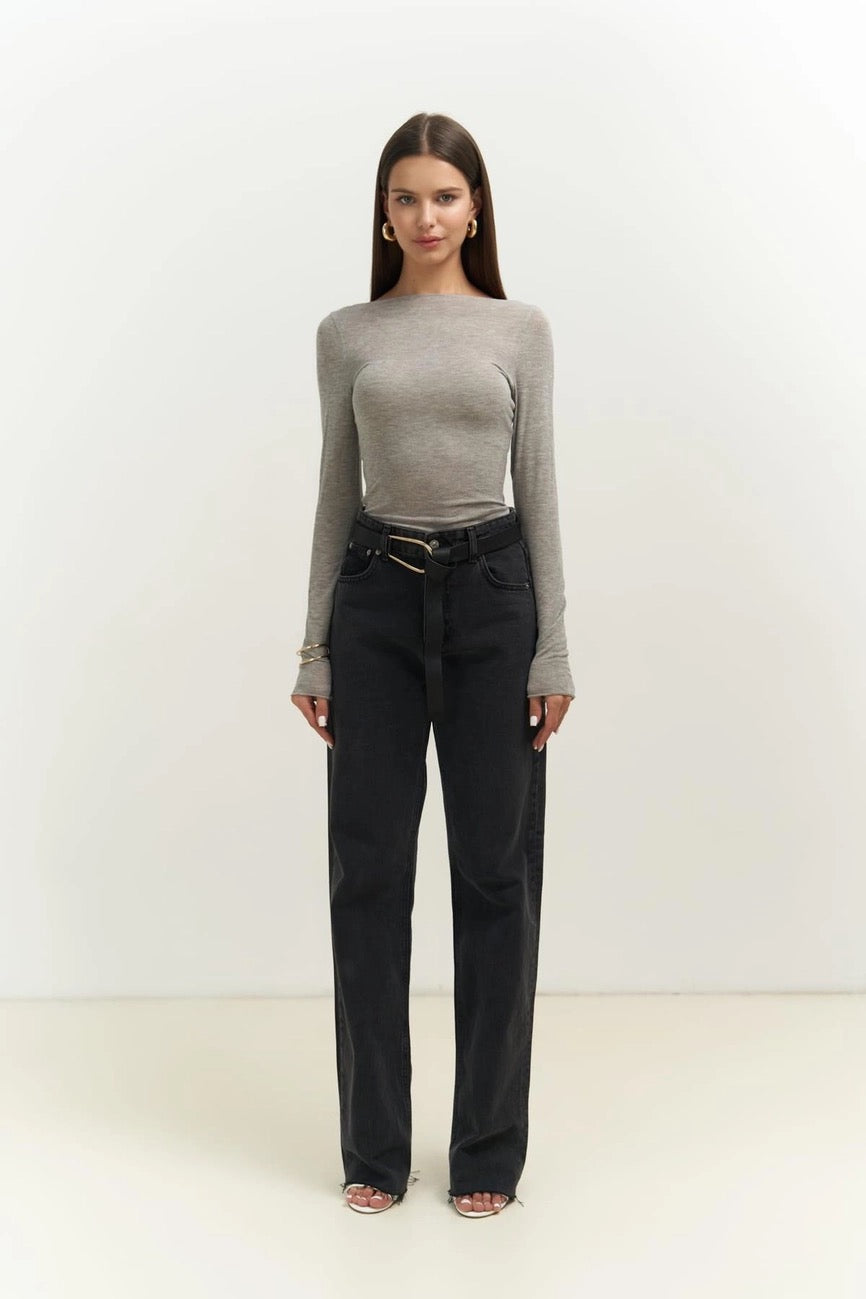 Sabrina Neckline See-Through Top