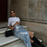 Polished Jean Skirt