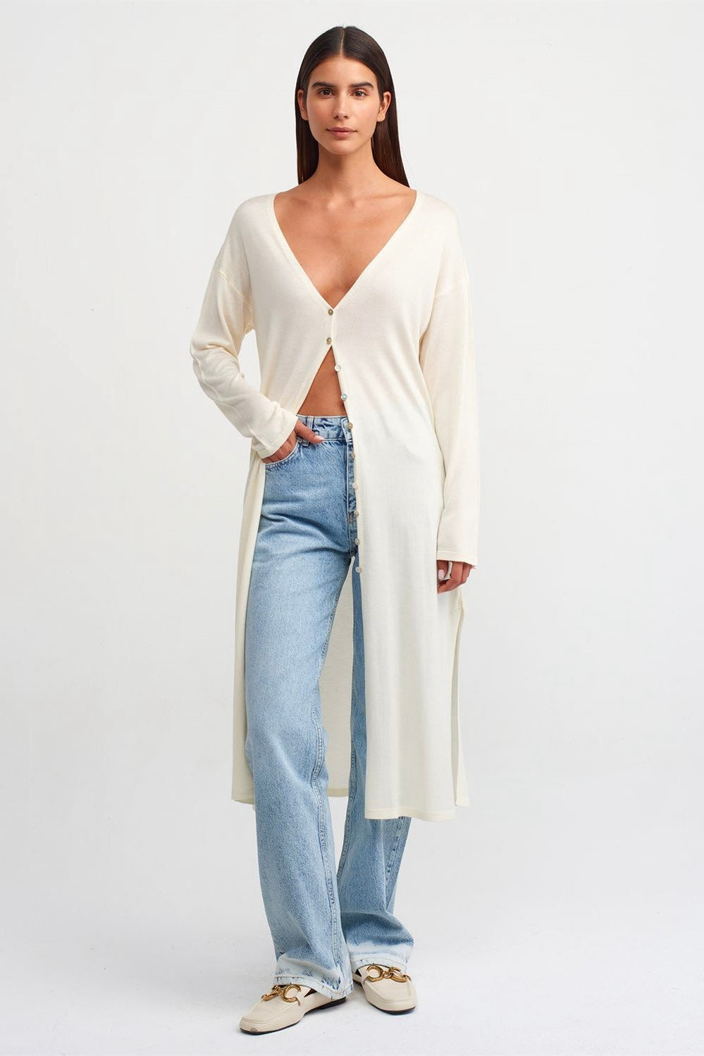 Bikini Over Long Cardigan