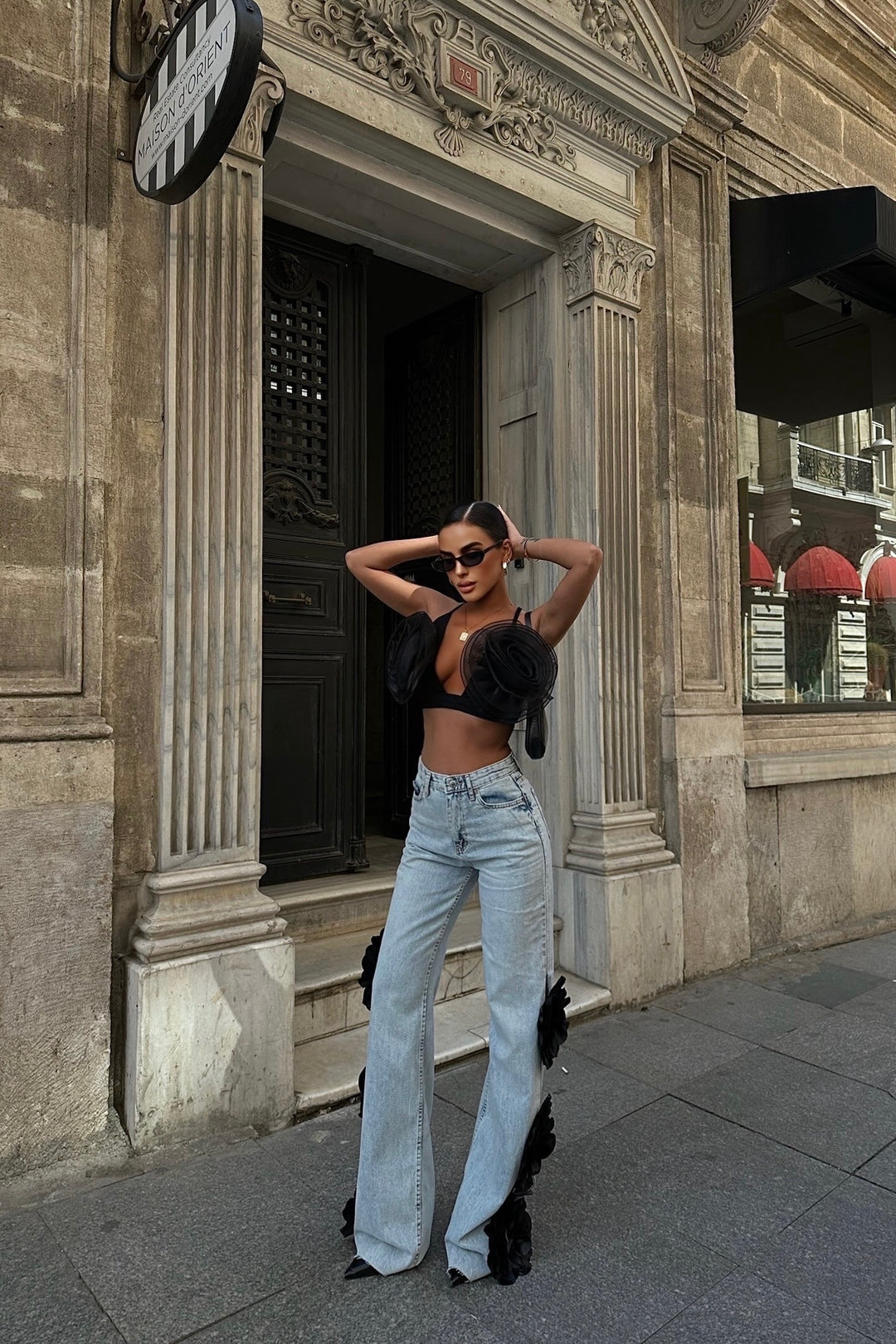 Split Rose Jeans