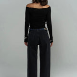 Tri-Fold Jeans Black