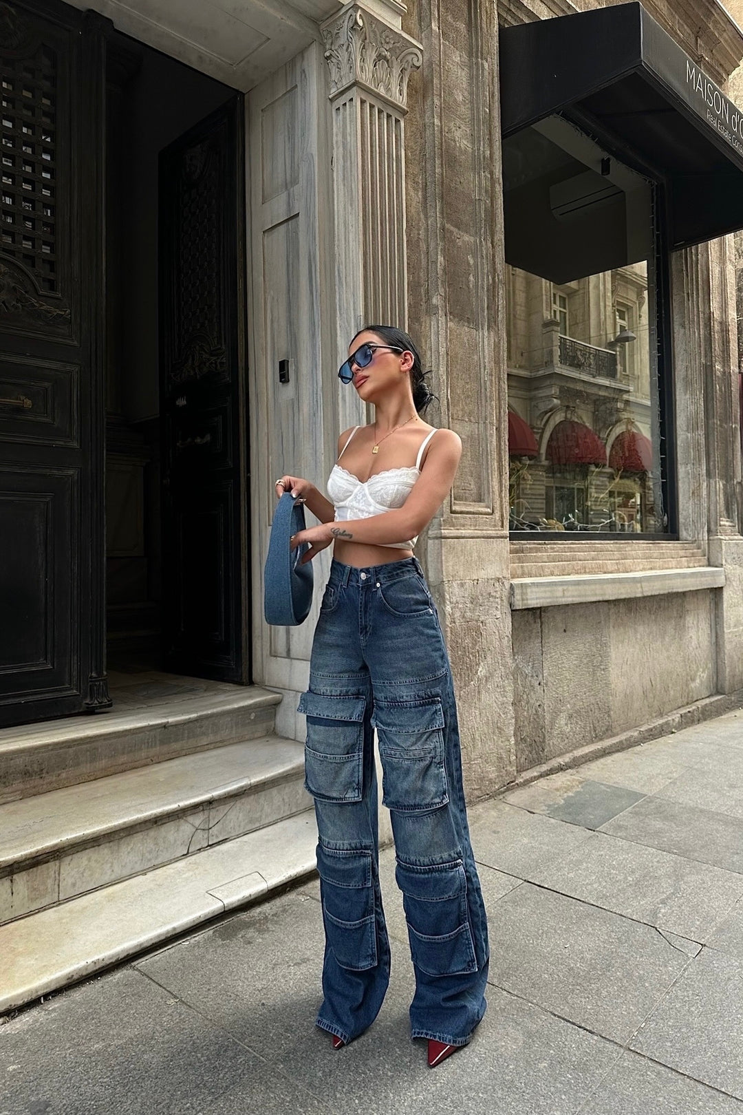 Jayla Full Pockets Cargo Jeans