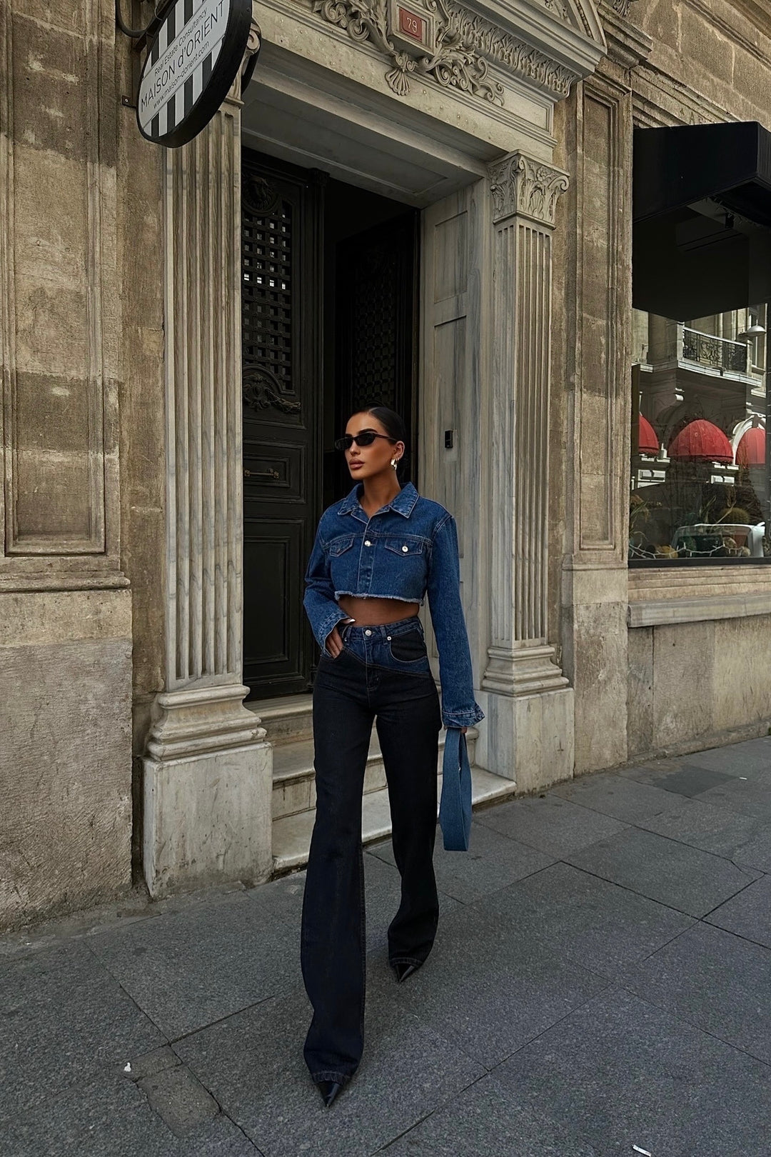 Bicolor Straight Jeans