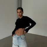 Cropped Long Sleeve Sweater