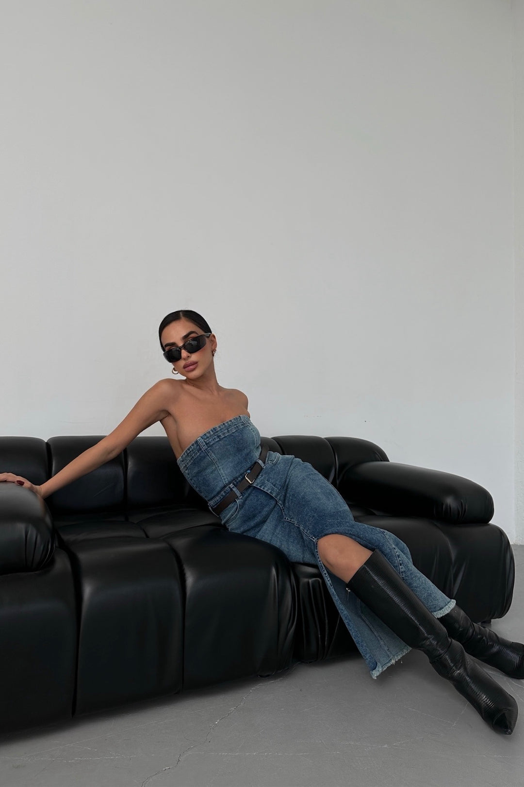 Strapless Denim Dress