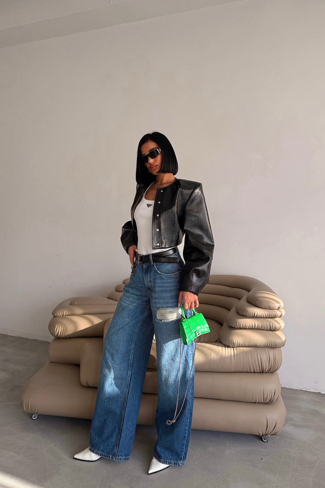 Slouch Patch Denim