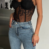 Cross Belt Jeans Blue Tint