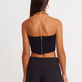 V Shape Strapless Top