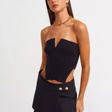 V Shape Strapless Top