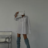 Poplin White Long Shirt