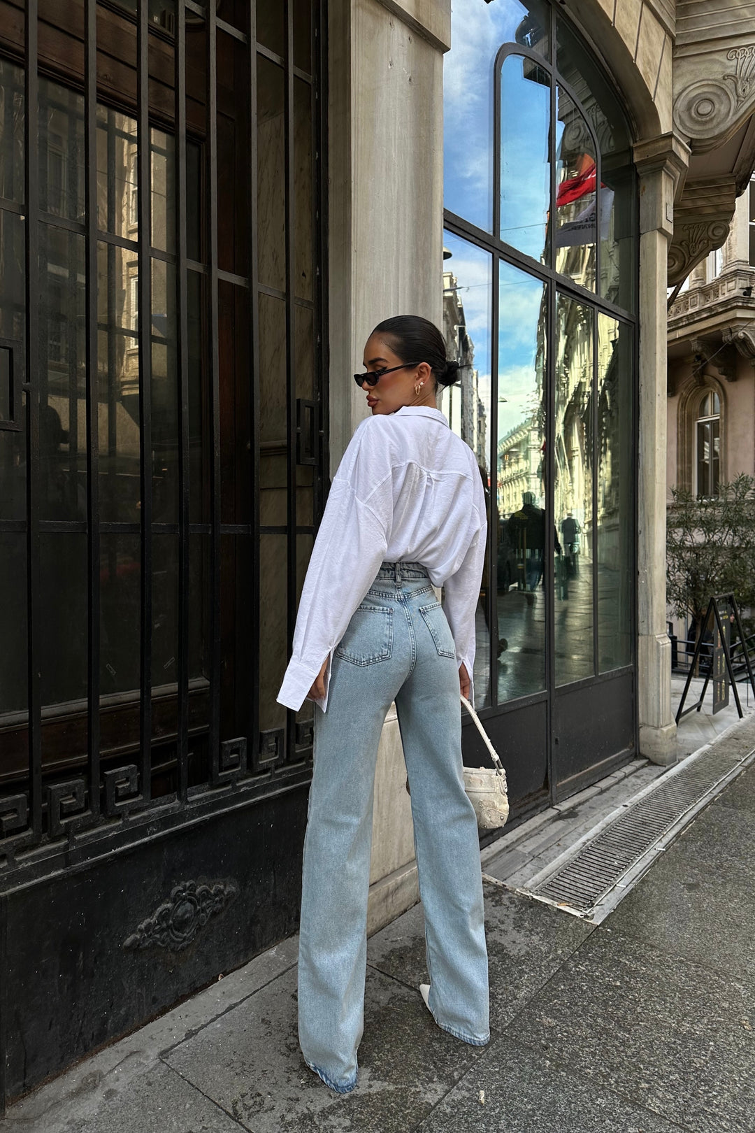 Tassel Front Light Blue Jeans