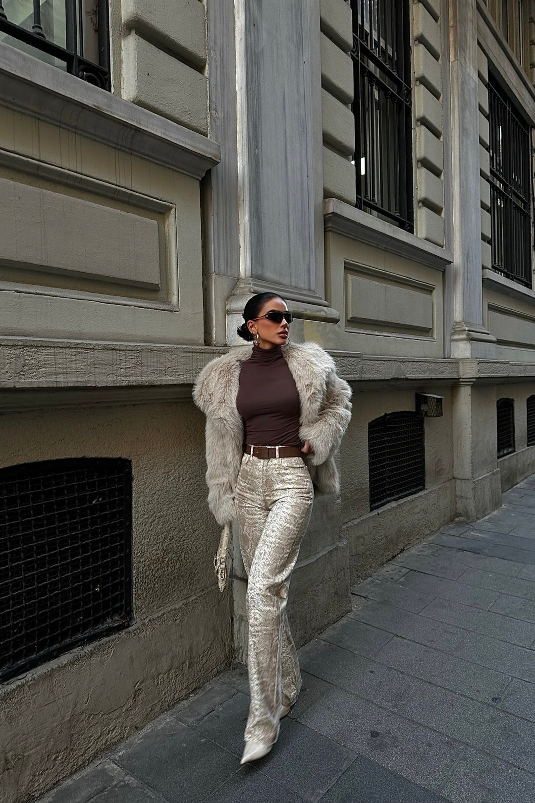 Snake Print Palazzo Jeans