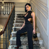 Midnight Rhinestone Straight Jeans