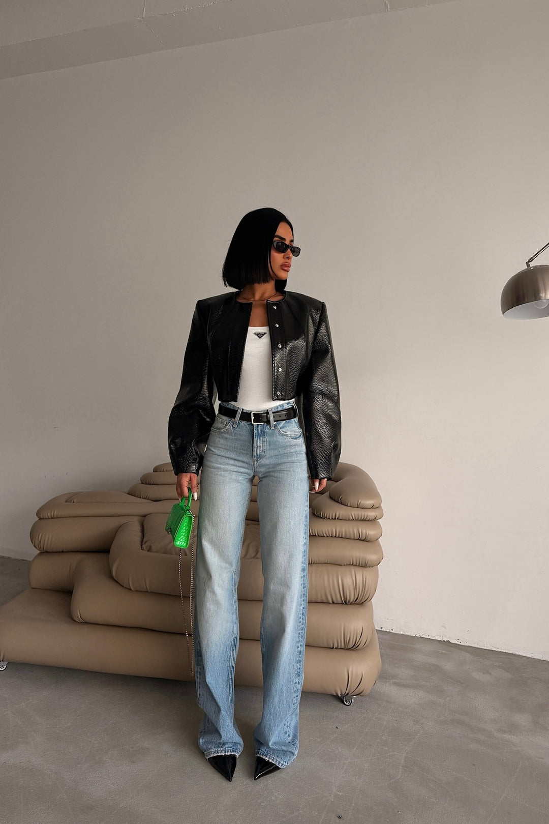 Mid Rise Straight Fit Jeans