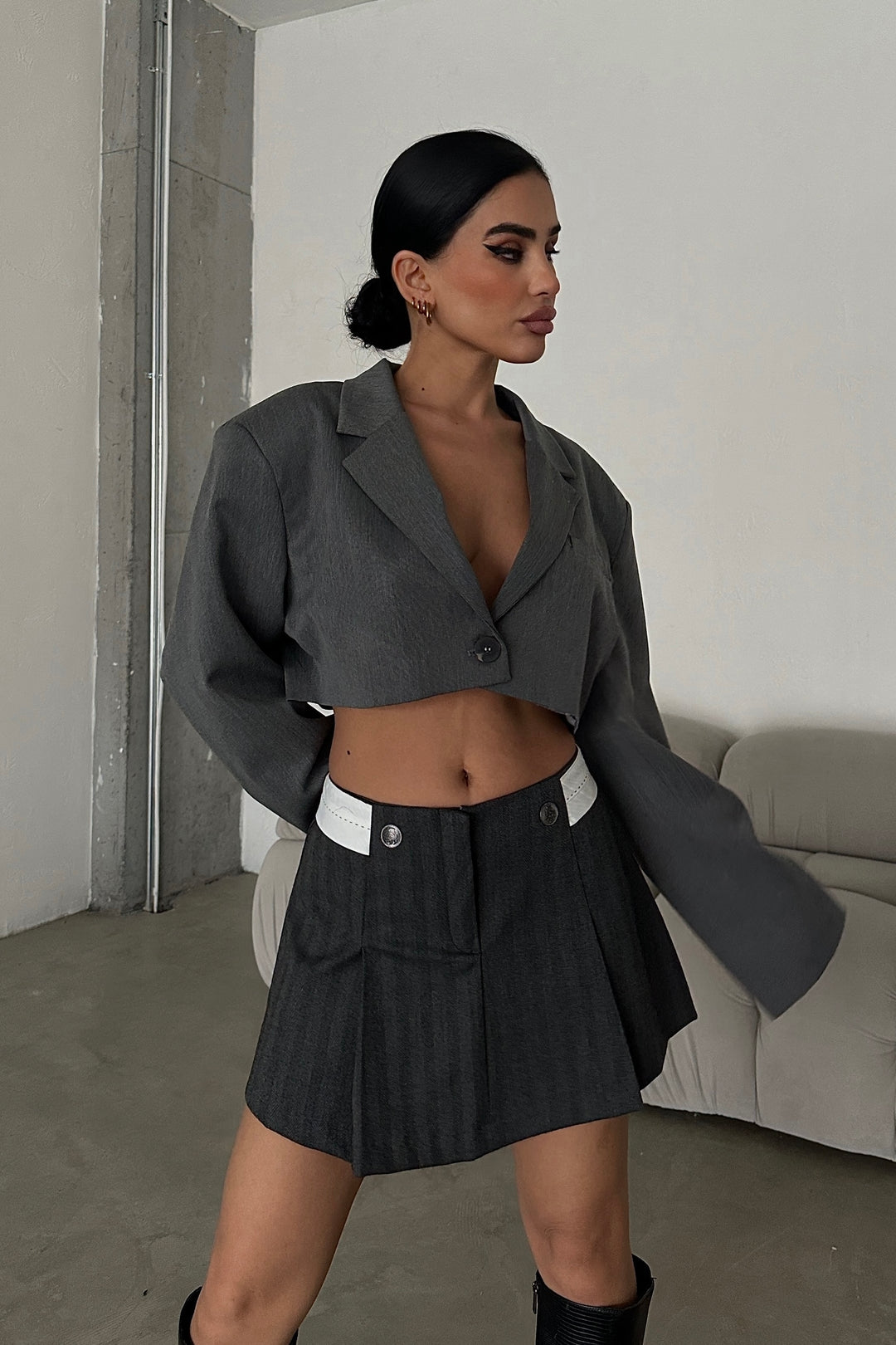 Bella Two Button Mini Skirt