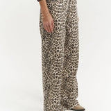 Leopard Wide Leg Fit Jeans