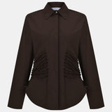 The Corset Poplin Shirt Brown
