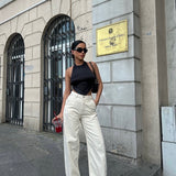 Baggy Ivory Barrel Jeans