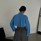 Cropped Shirt With Fake Pocket