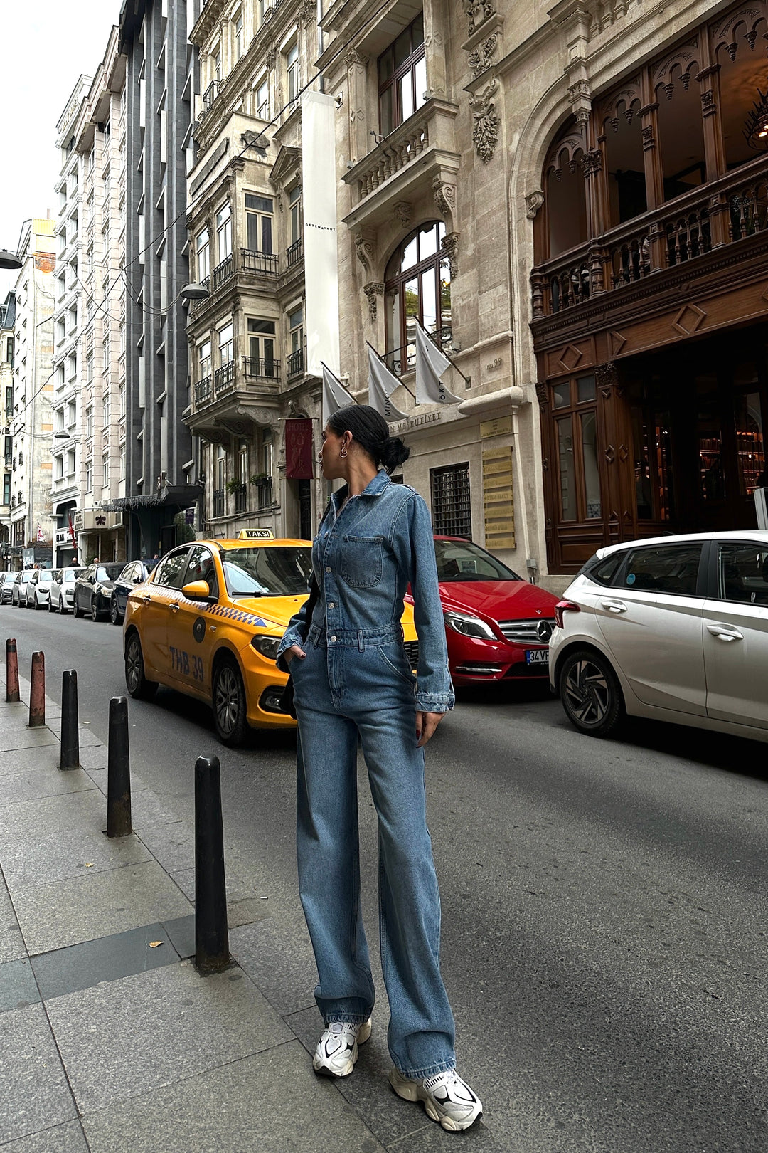 Blue Denim Button Up Jumpsuit
