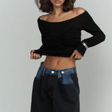 Tri-Fold Jeans Black