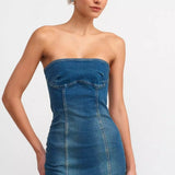 Tint Bodycon Maxi Denim Dress