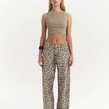 Leopard Wide Leg Fit Jeans
