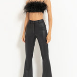 Feather Trim Bra Top