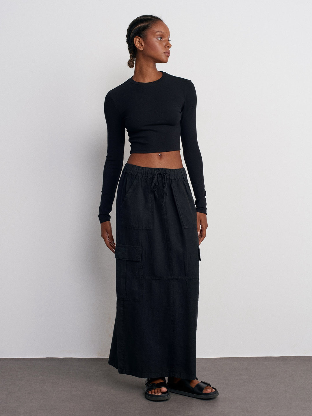 Basic Long Sleeve Crop Top