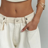 Tri-Fold Jeans Cream