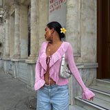 Ruffle Front Tie Cardigan