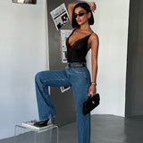 Classic Dark Blue Mid Rise Jeans
