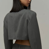 Cross Button Pants & Blazer Set