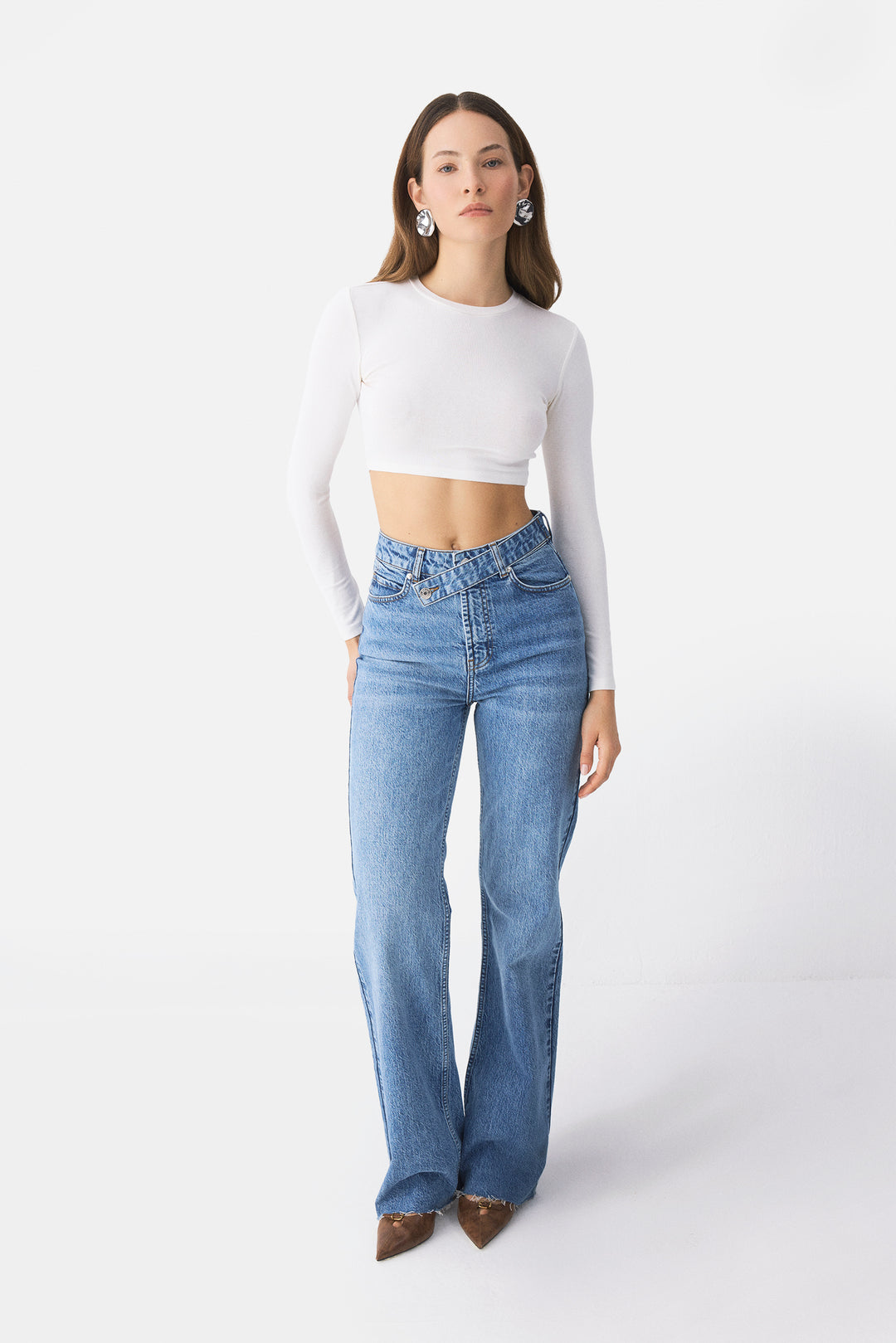 Cross Belt Wide Leg Jean