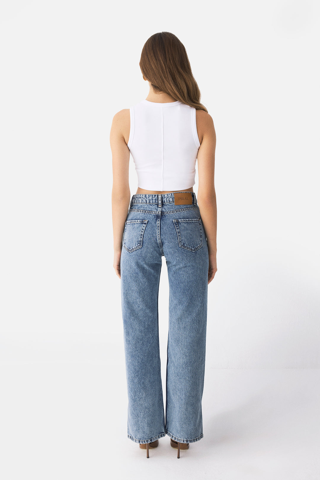 Cross Button Straight Jeans