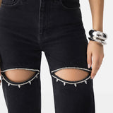 Crystal Cut Out Jeans