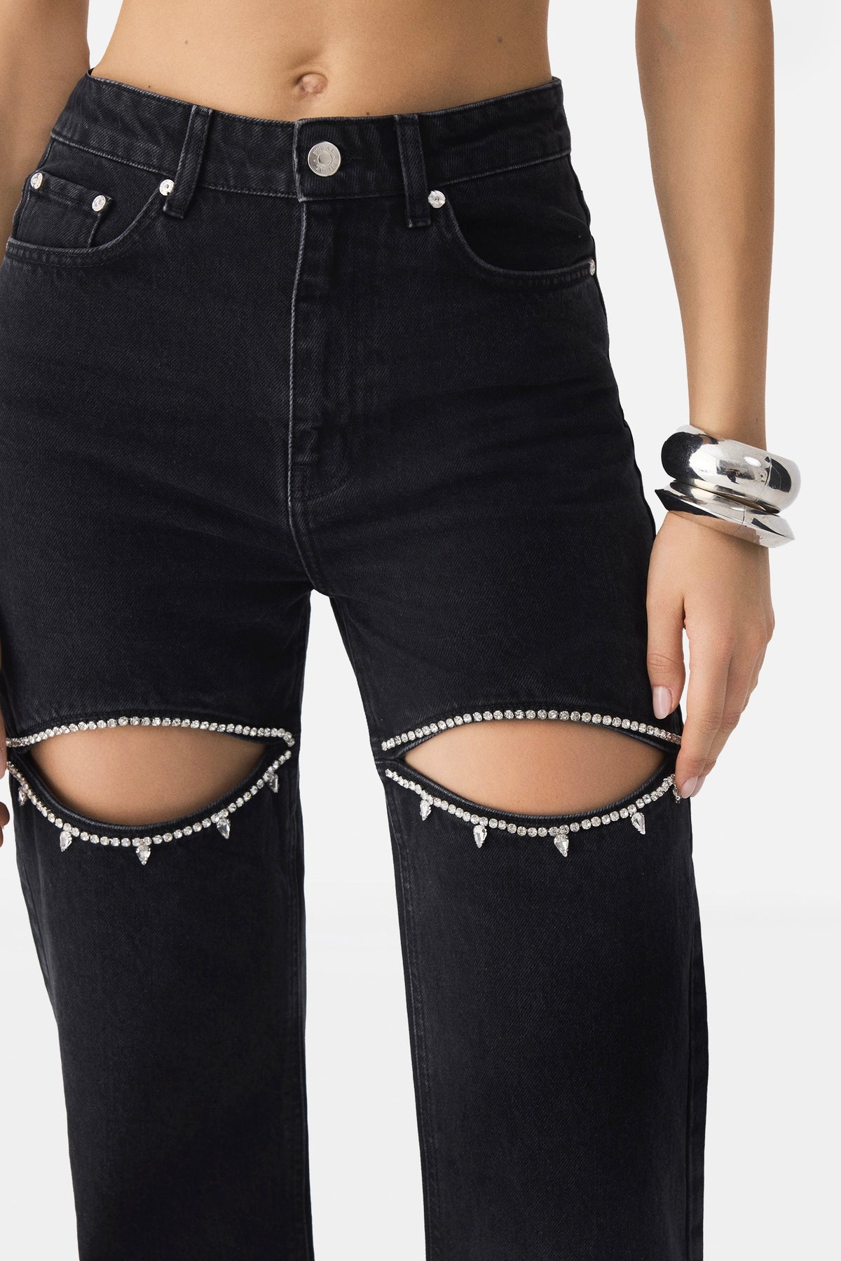 Crystal Cut Out Jeans
