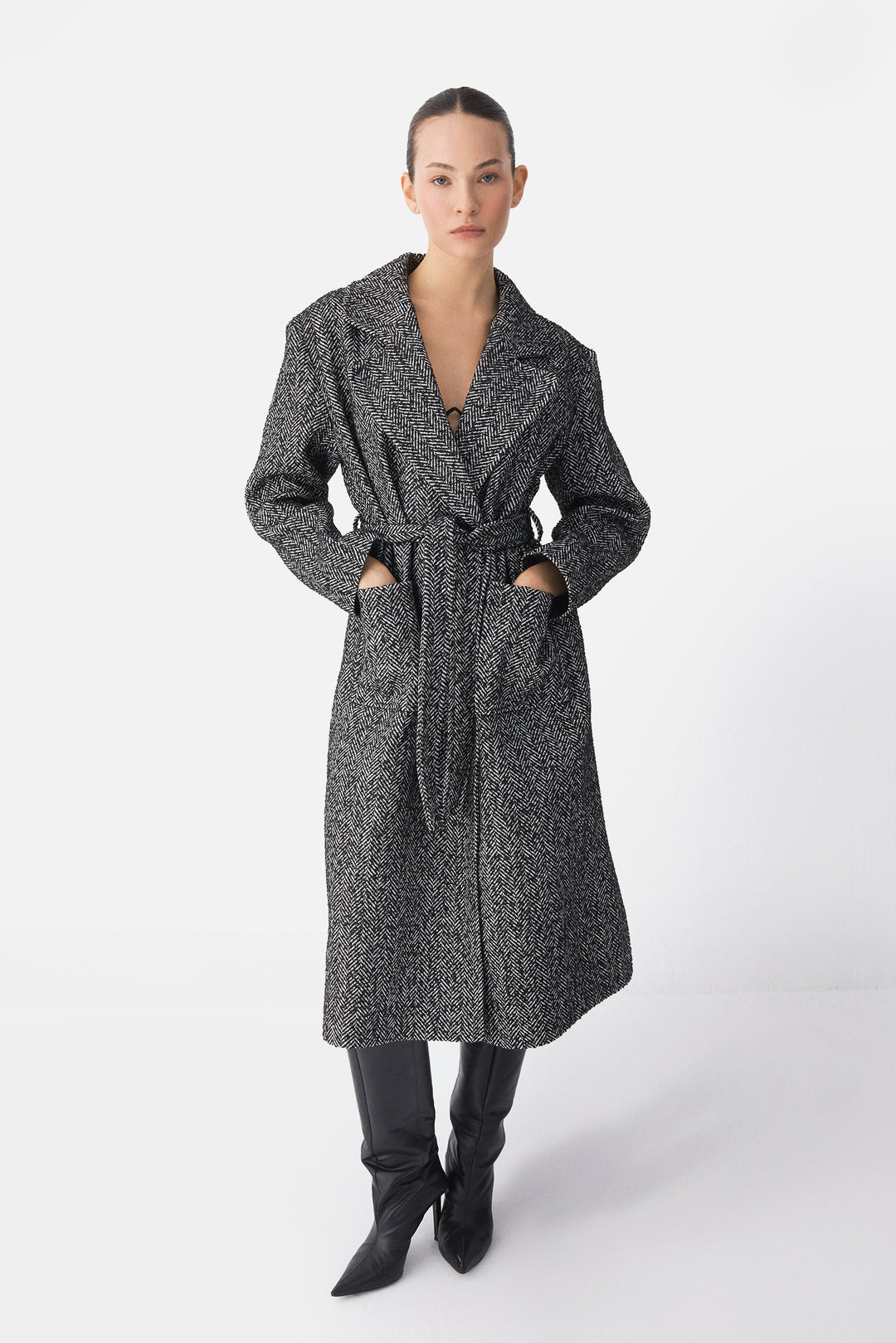 The Raven Herringbone Coat