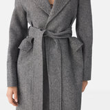 Juliette Long Belted Coat – Grey